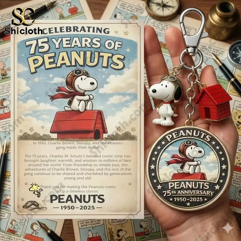Peanuts 75th Anniversary Keychain - Adult & Kids T-Shirts, Sweatshirts & Hoodies apparel design preview 1