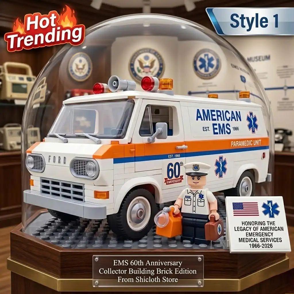EMS 60th Anniversary Collector Building Brick Edition - Adult & Kids T-Shirts, Sweatshirts & Hoodies apparel design preview 1