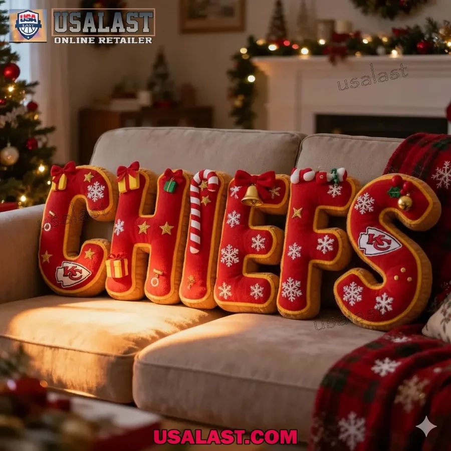 Kansas City Chiefs Christmas Plush Pillow - Adult & Kids T-Shirts, Sweatshirts & Hoodies apparel design preview 1