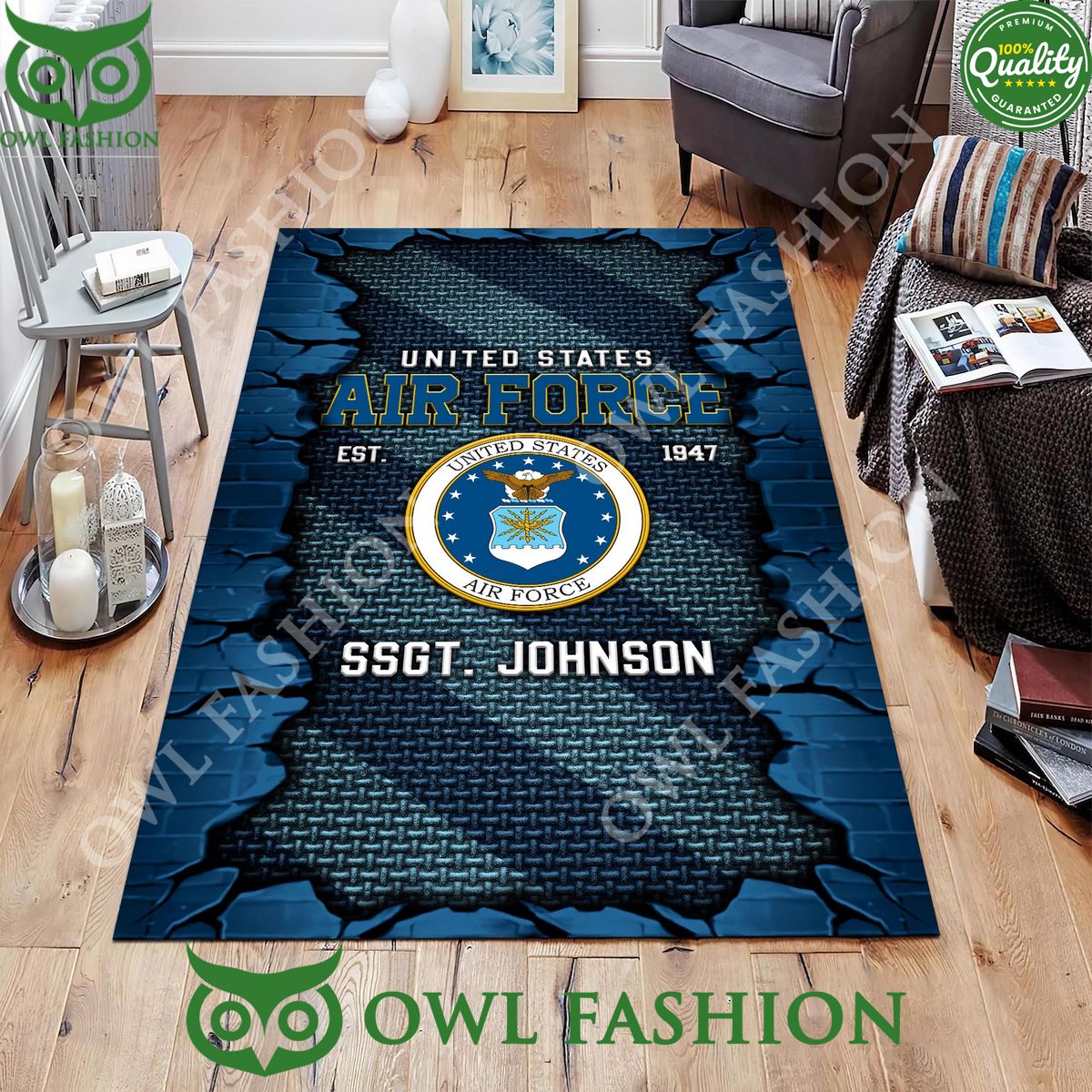 US Air Force Military Veteran Rugs Carpet Living Room - Adult & Kids T-Shirts, Sweatshirts & Hoodies apparel design preview 1