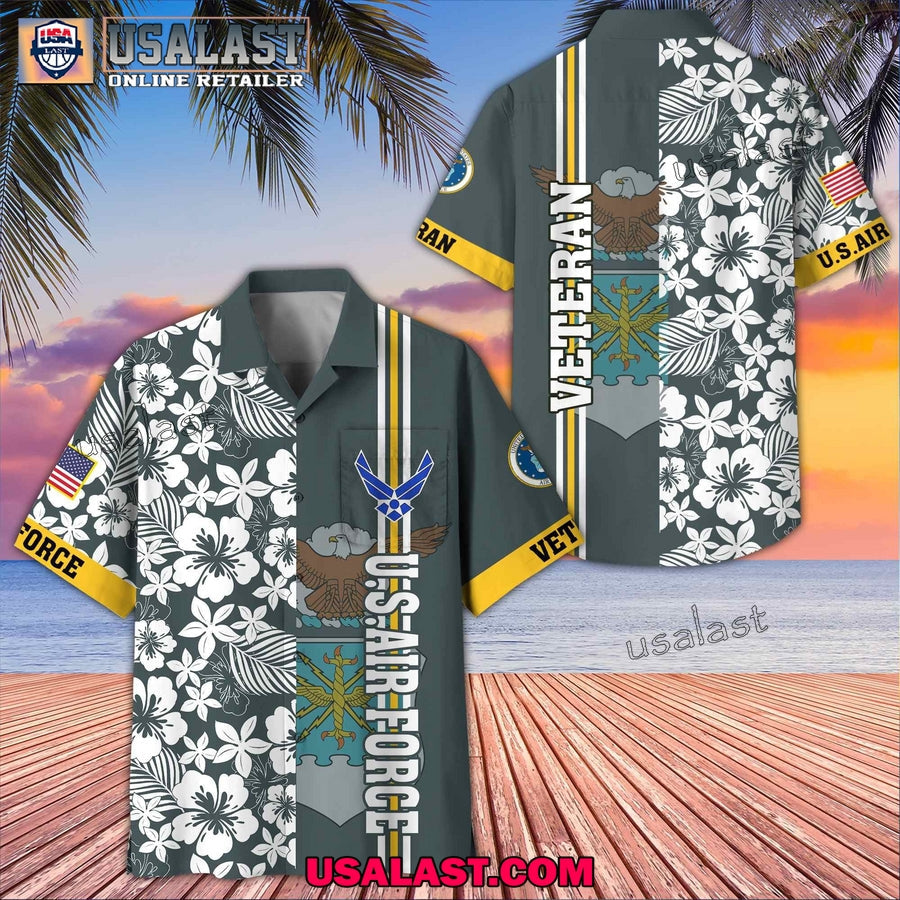 US Air Force Veterans Memorial Day Hawaiian - Adult & Kids T-Shirts, Sweatshirts & Hoodies apparel design preview 1