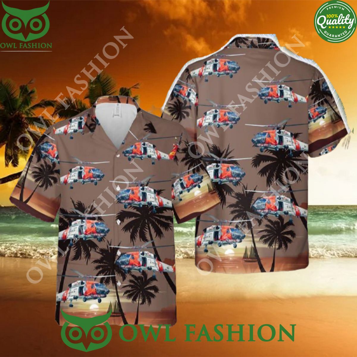 US Coast Guard Sikorsky MH 60 Jayhawk Hawaiian Gift - Adult & Kids T-Shirts, Sweatshirts & Hoodies apparel design preview 1