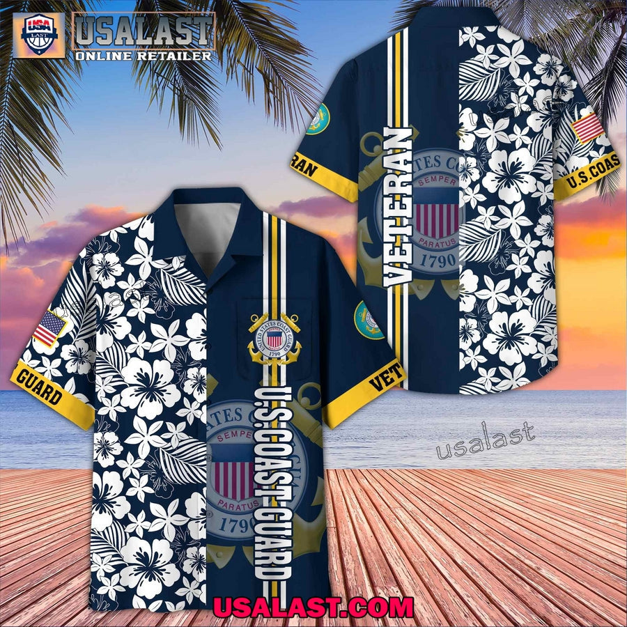US Coast Guard Veterans Memorial Day Hawaiian - Adult & Kids T-Shirts, Sweatshirts & Hoodies apparel design preview 1