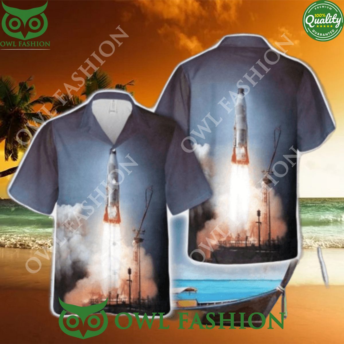 US ICBM SM 65 Atlas Summer Hwaiian - Adult & Kids T-Shirts, Sweatshirts & Hoodies apparel design preview 1