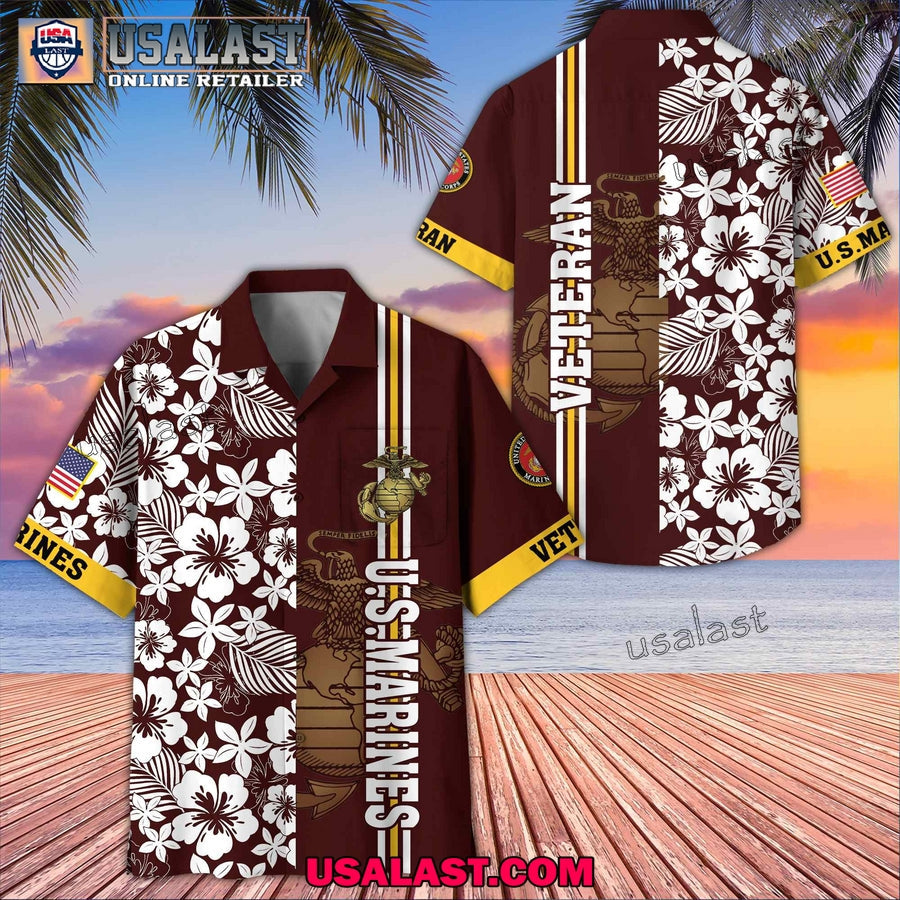 US Marines Veterans Memorial Day Hawaiian - Adult & Kids T-Shirts, Sweatshirts & Hoodies apparel design preview 1