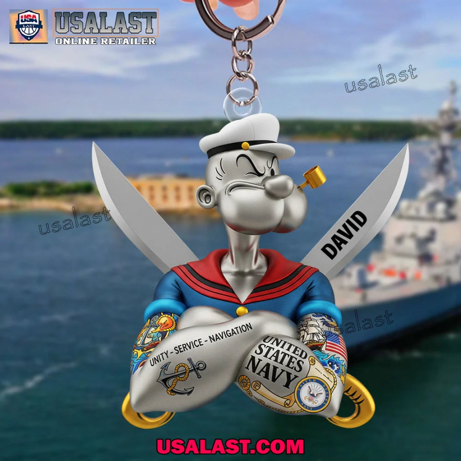 US Navy Popeye The Sailor Custom Name Acrylic - Adult & Kids T-Shirts, Sweatshirts & Hoodies apparel design preview 1