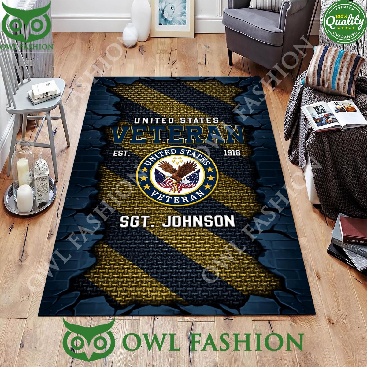 US Veteran Military Rugs for Living Room Custom Your - Adult & Kids T-Shirts, Sweatshirts & Hoodies apparel design preview 1