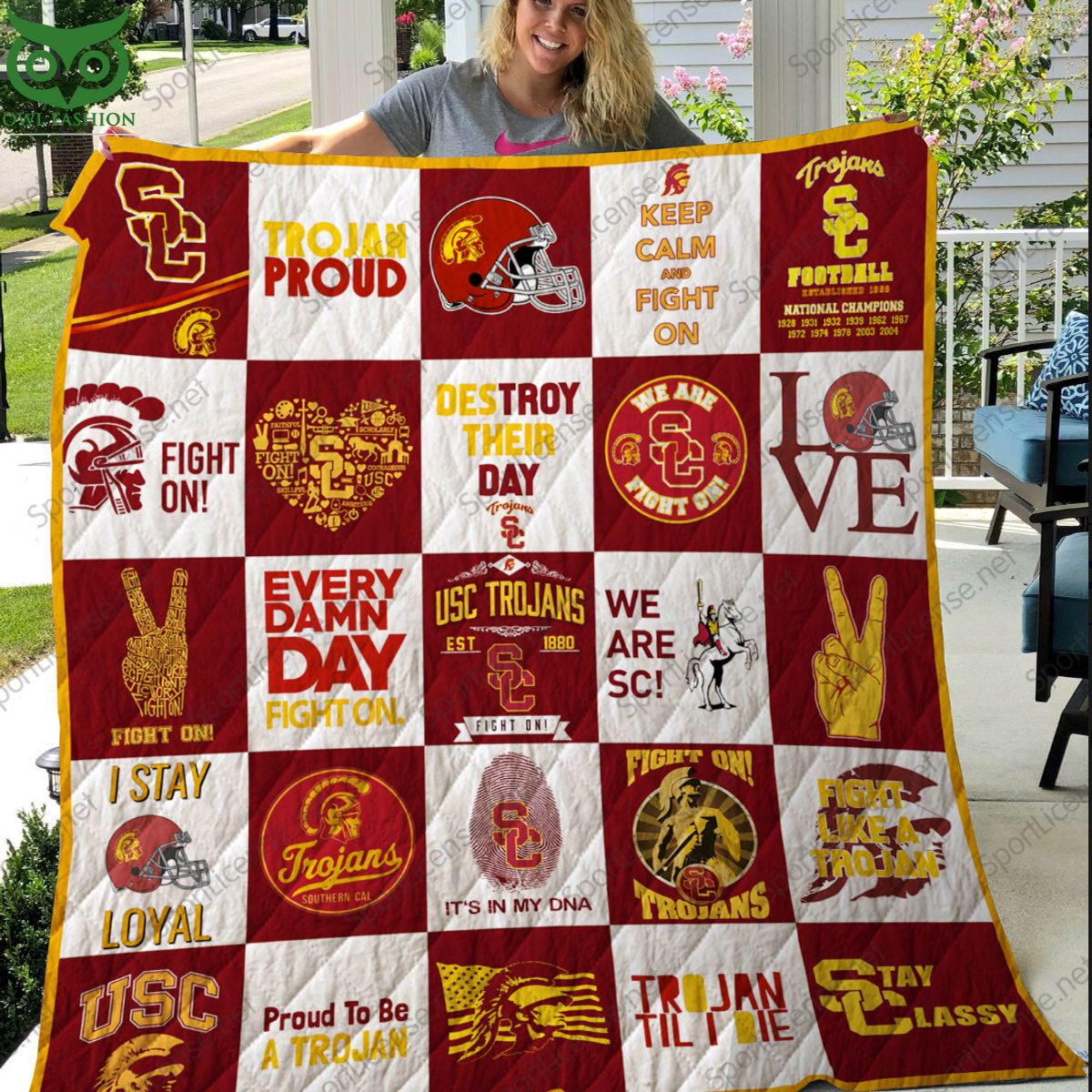 USC Trojans NCAA Quilt Blanket - Adult & Kids T-Shirts, Sweatshirts & Hoodies apparel design preview 1