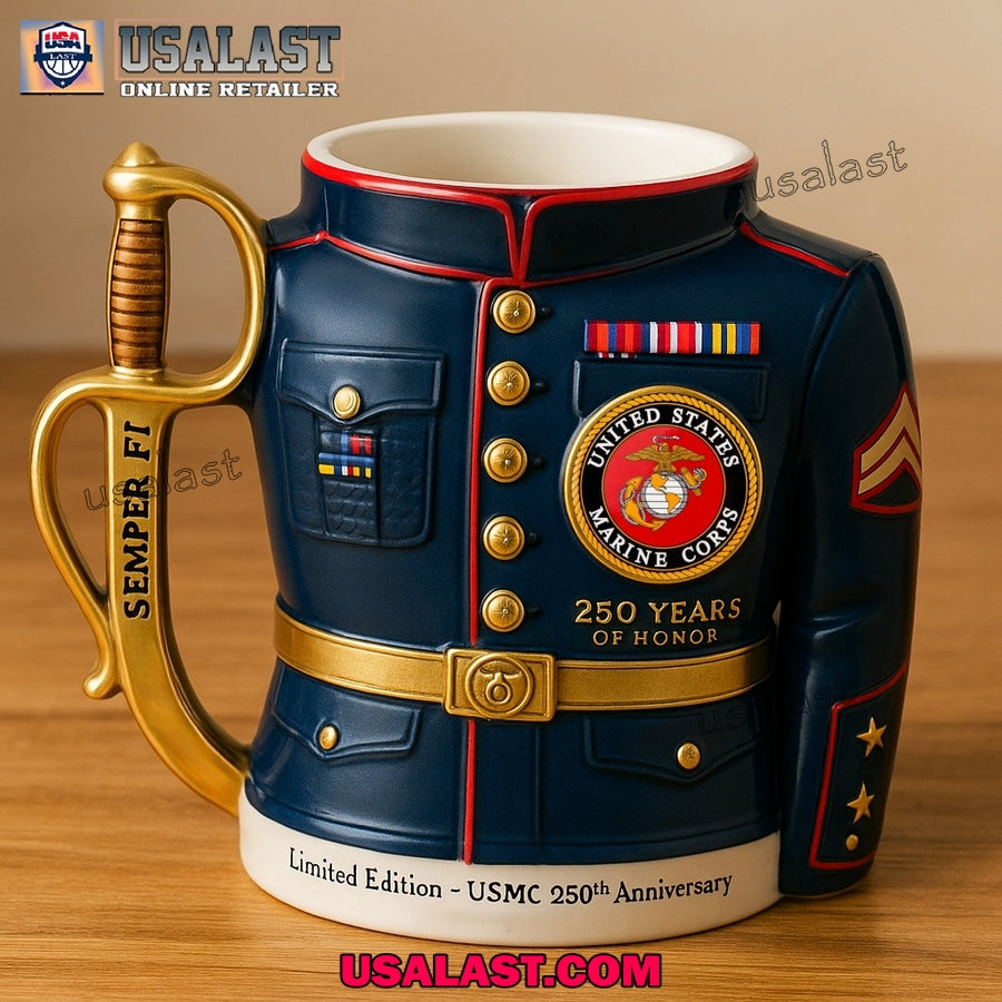 USMC 250th Anniversary Mug - Adult & Kids T-Shirts, Sweatshirts & Hoodies apparel design preview 1