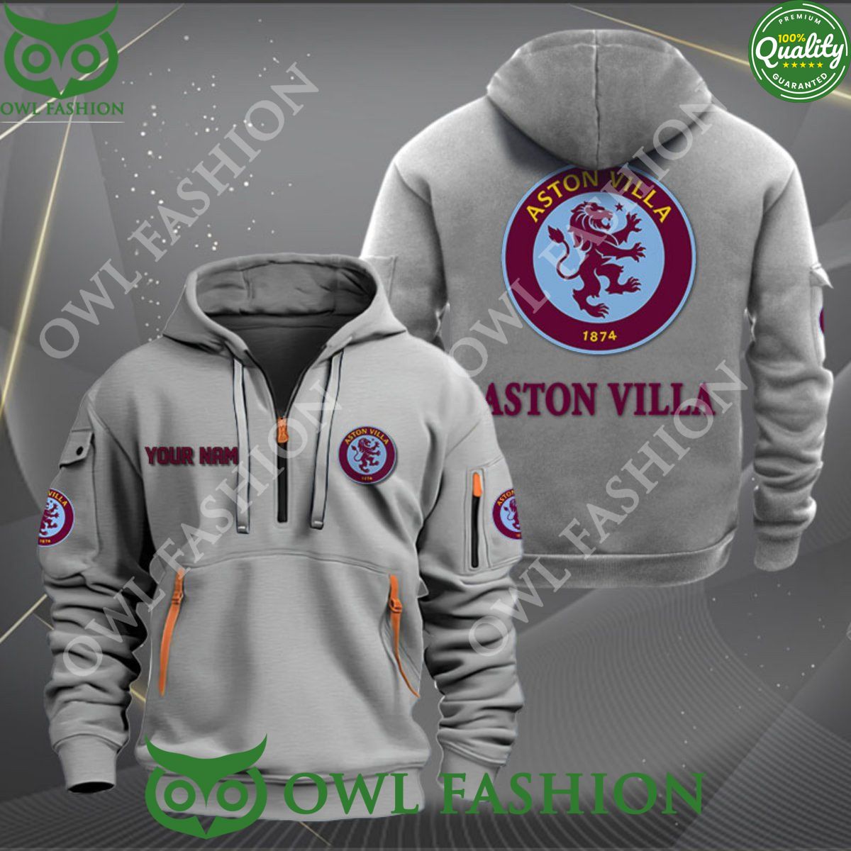 Aston Villa Football Team Customized Premier League - Adult & Kids T-Shirts, Sweatshirts & Hoodies apparel design preview 1