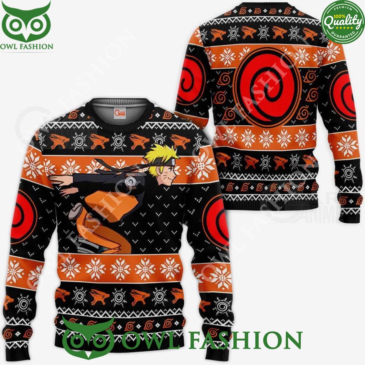 Uzumaki Running Shippuden Ugly Christmas Sweater Xmas - Adult & Kids T-Shirts, Sweatshirts & Hoodies apparel design preview 1