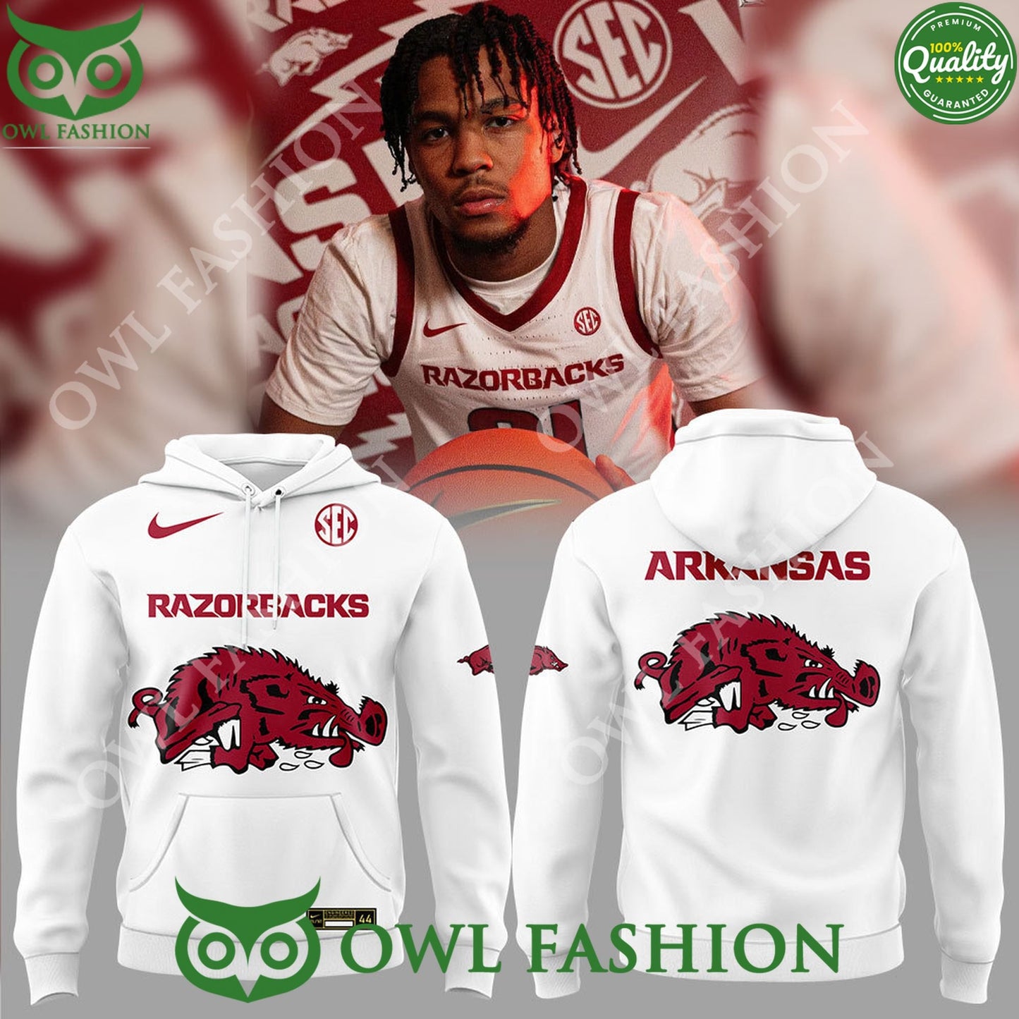 2024 Red Arkansas Razorbacks Basketball pant set - Adult & Kids T-Shirts, Sweatshirts & Hoodies apparel design preview 1
