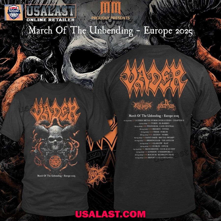 Vader Band March Of The Unbending Europe 2025 Tour - Adult & Kids T-Shirts, Sweatshirts & Hoodies apparel design preview 1