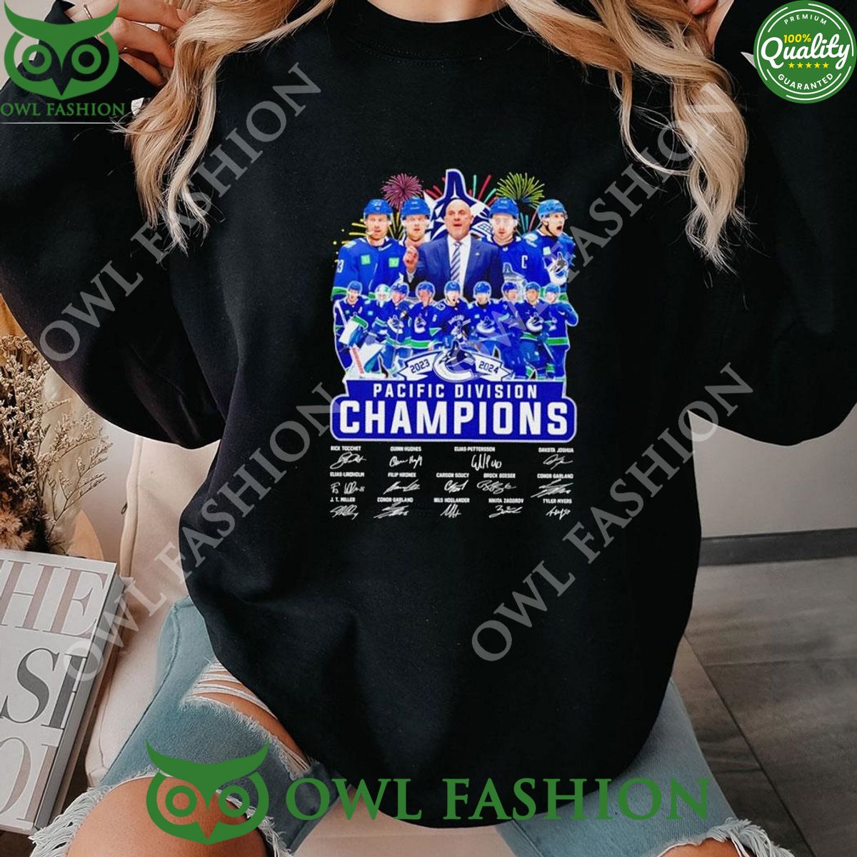 Vancouver Canucks Hockey Pacific Division Champions - Adult & Kids T-Shirts, Sweatshirts & Hoodies apparel design preview 1