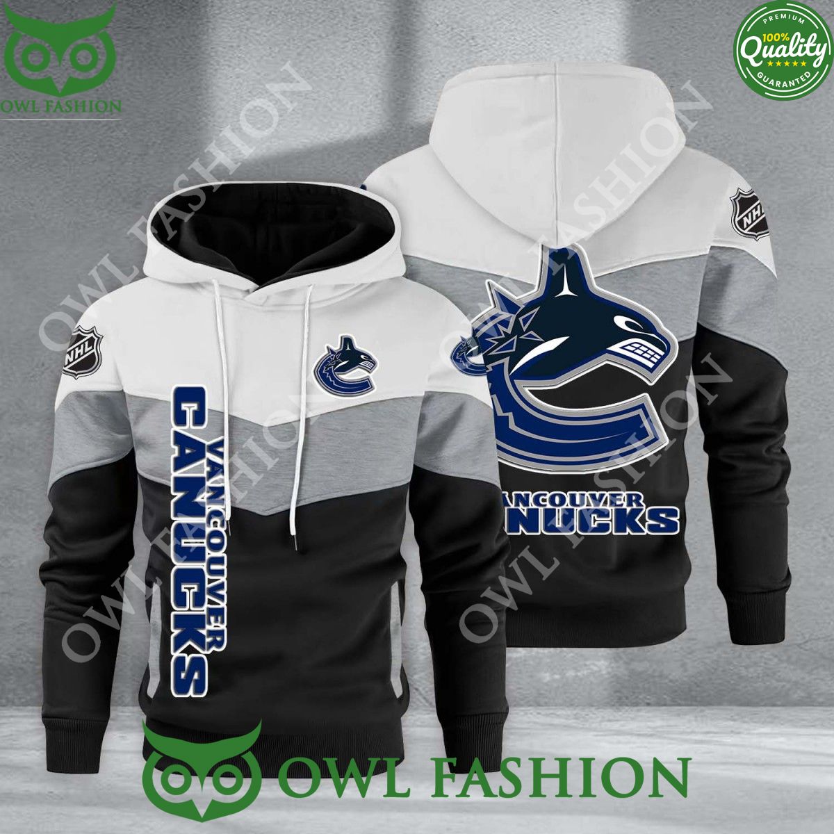 Vancouver Canucks NHL Hockey Black White Printed - Adult & Kids T-Shirts, Sweatshirts & Hoodies apparel design preview 1