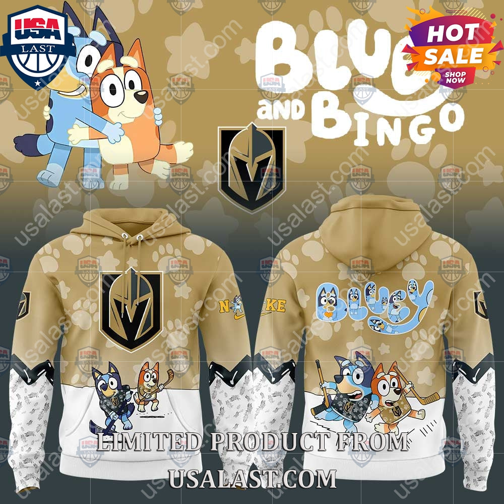 Vegas Golden Knights NHL Bluey and Bingo - Adult & Kids T-Shirts, Sweatshirts & Hoodies apparel design preview 1