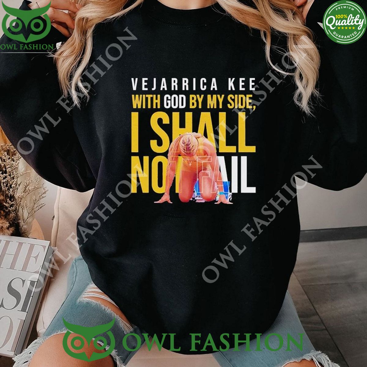 Vejarrica Kee With god by my side I shall not fail - Adult & Kids T-Shirts, Sweatshirts & Hoodies apparel design preview 1