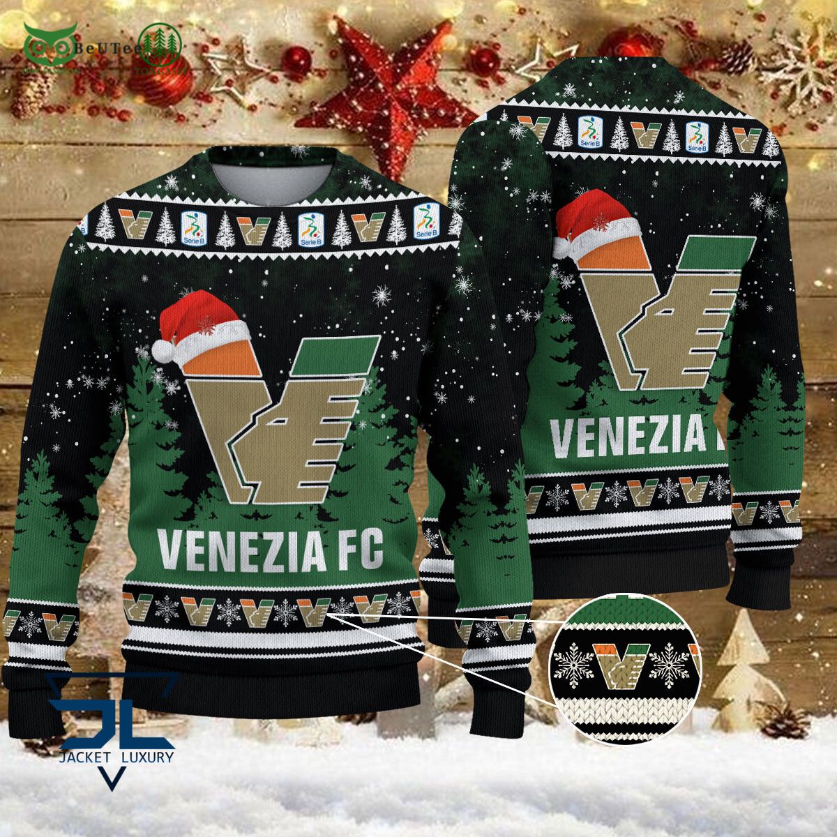 Venezia FC Lega Serie A Champion Ugly Sweater - Adult & Kids T-Shirts, Sweatshirts & Hoodies apparel design preview 1