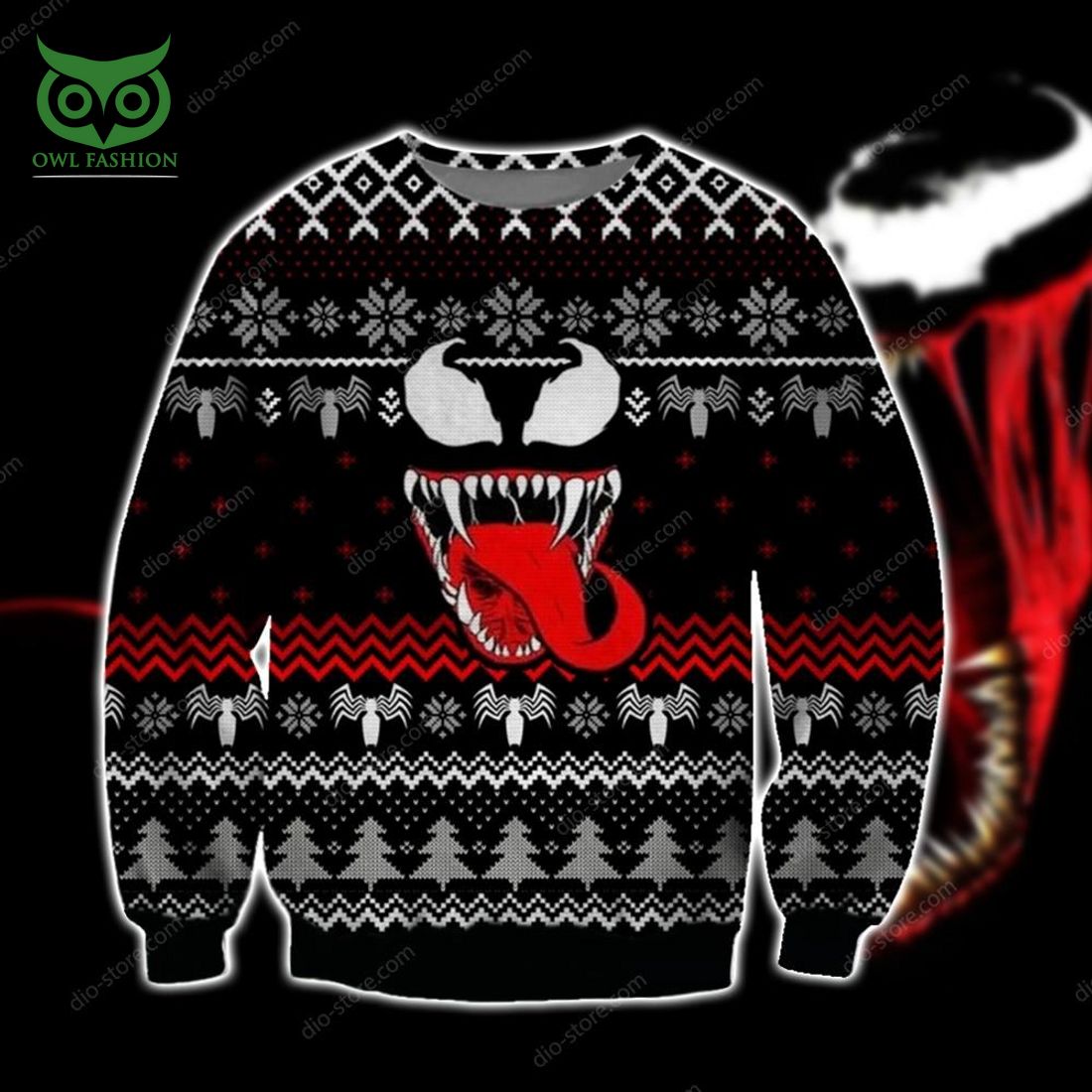 Venom Knitting Pattern 3d Print Ugly Christmas - Adult & Kids T-Shirts, Sweatshirts & Hoodies apparel design preview 1
