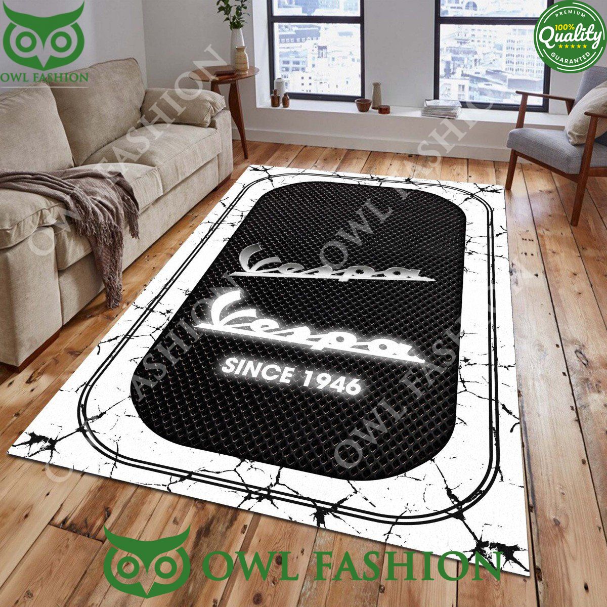 Vespa 1946 Motorcycles Rug Carpet For Stone Marble - Adult & Kids T-Shirts, Sweatshirts & Hoodies apparel design preview 1