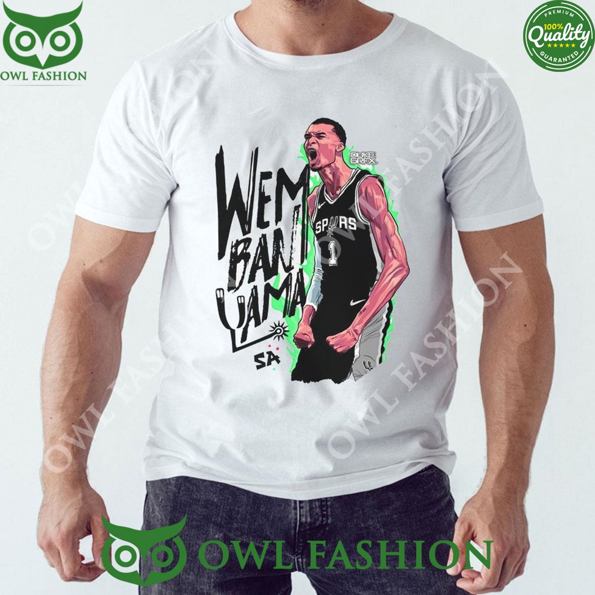 Victor Wembanyama San Antonio Spurs 2024 - Adult & Kids T-Shirts, Sweatshirts & Hoodies apparel design preview 1