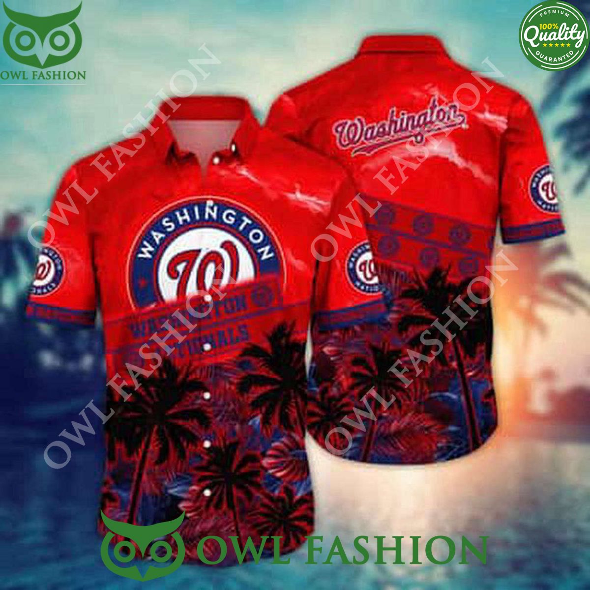 Vintage Aloha MLB Washington Nationals Limited Hawaii - Adult & Kids T-Shirts, Sweatshirts & Hoodies apparel design preview 1