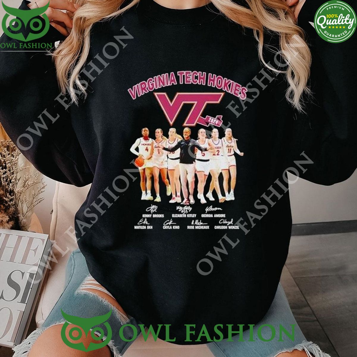 Virginia Tech Hokies Women's Basketball Signatures - Adult & Kids T-Shirts, Sweatshirts & Hoodies apparel design preview 1