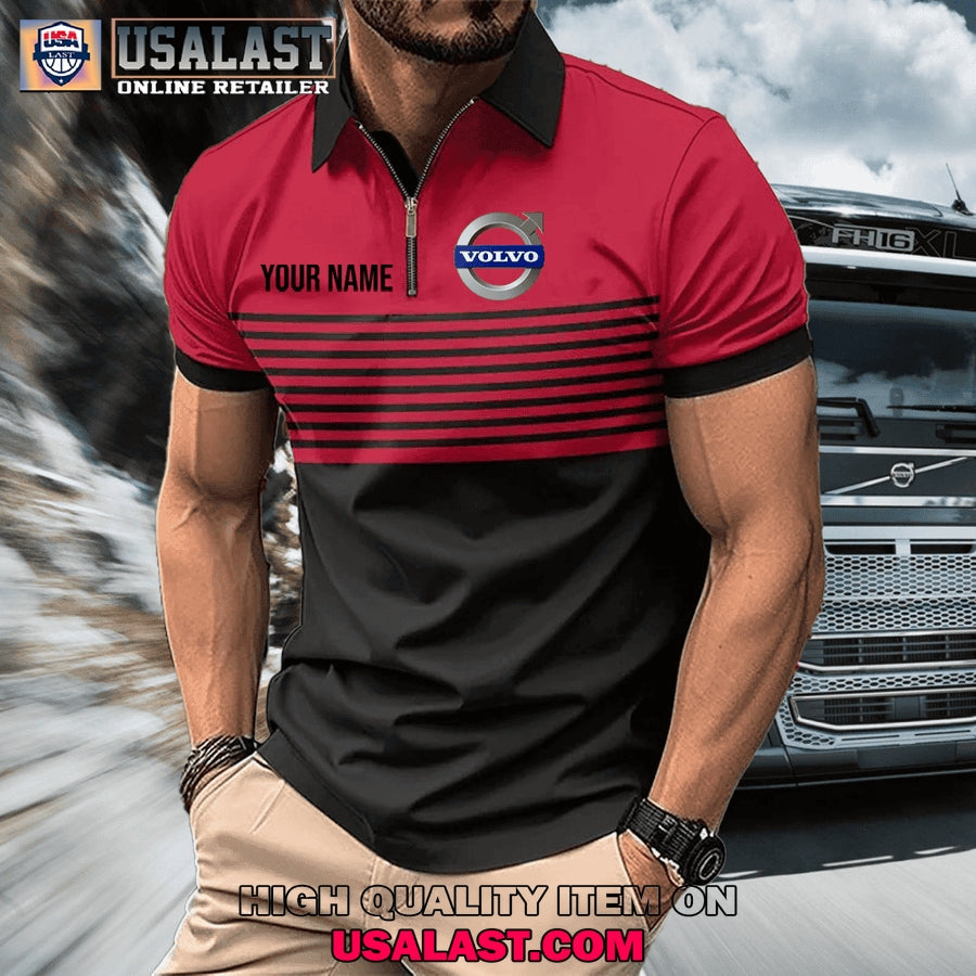 Volvo Custom Name Zipper Men Polo - Adult & Kids T-Shirts, Sweatshirts & Hoodies apparel design preview 1