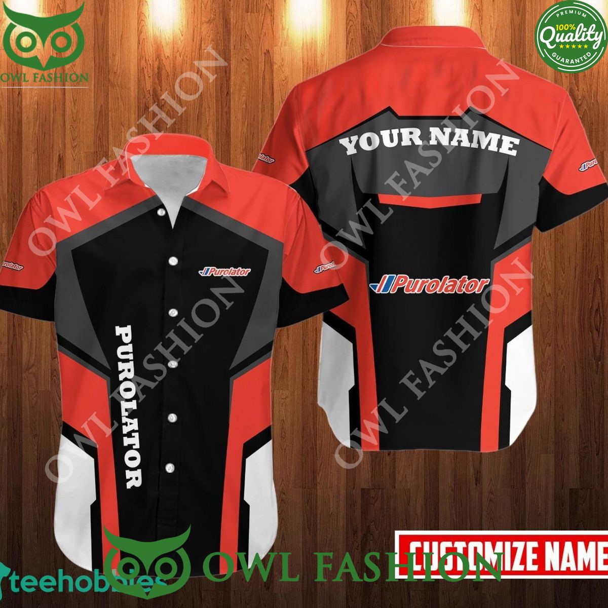 Canadian courier Purolator 3D AOP Hawaiian Custom - Adult & Kids T-Shirts, Sweatshirts & Hoodies apparel design preview 1