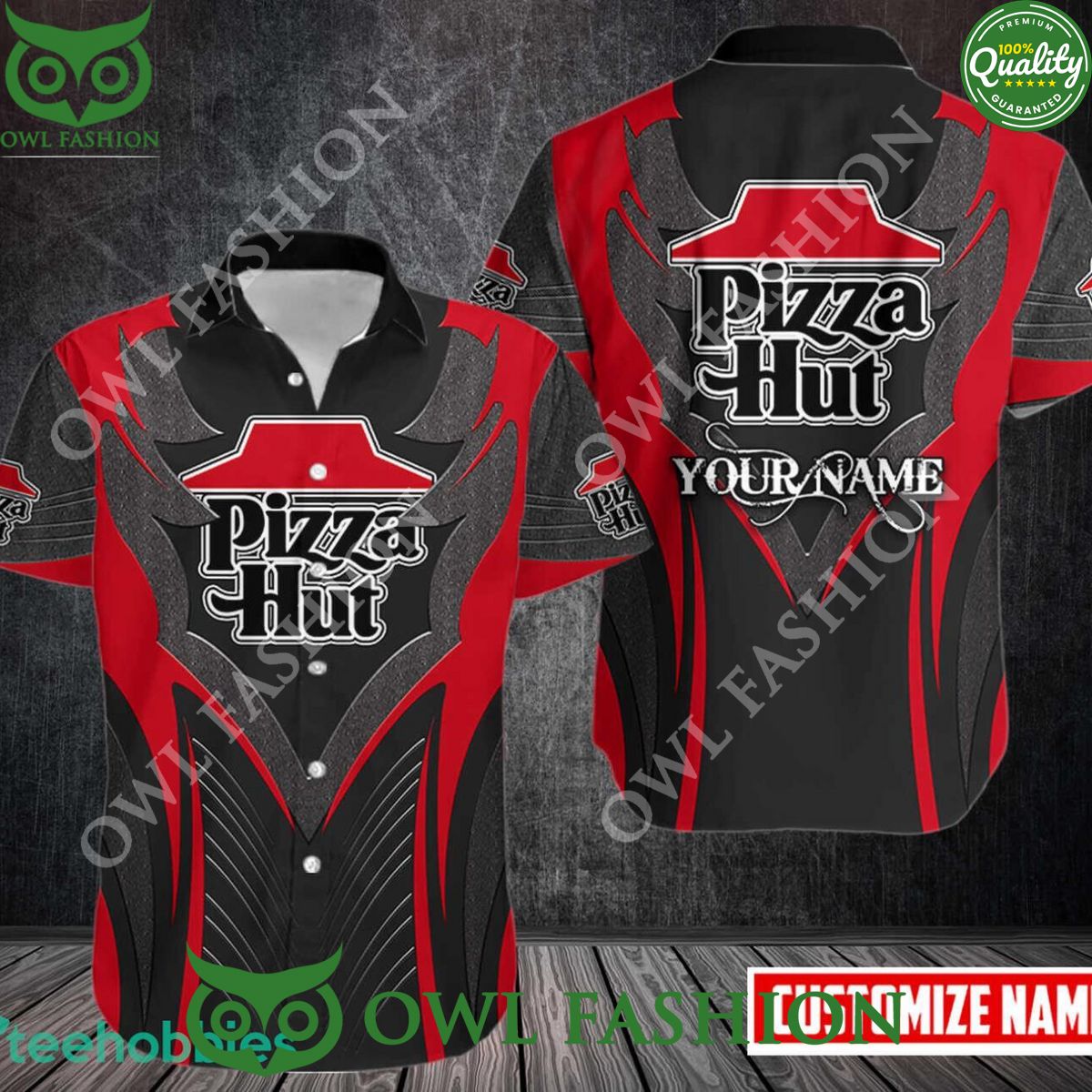 Custom Name Pizza Hut New design 3D Printed Hawaiian - Adult & Kids T-Shirts, Sweatshirts & Hoodies apparel design preview 1