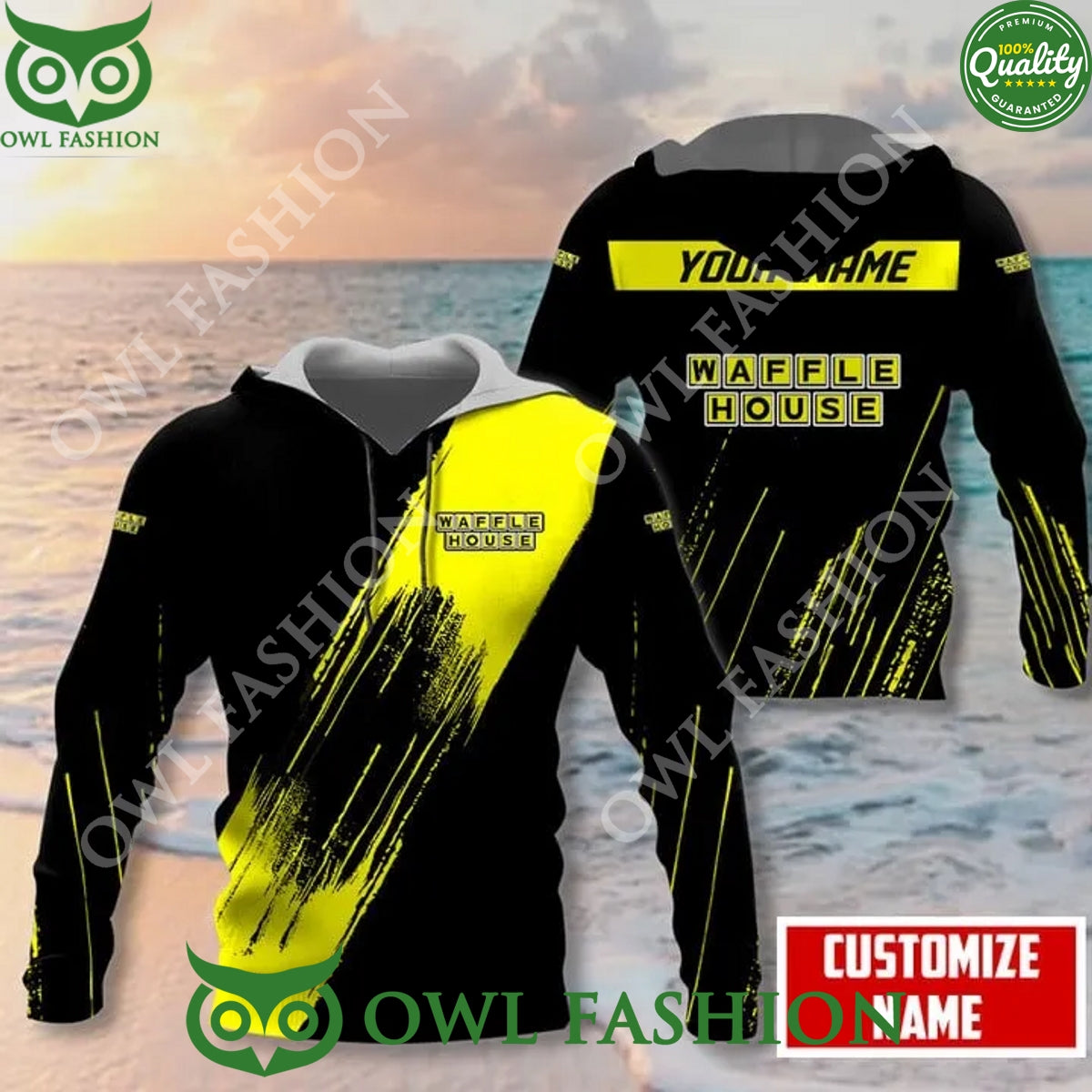 Waffle house Custom name Food Fast design 2024 - Adult & Kids T-Shirts, Sweatshirts & Hoodies apparel design preview 1