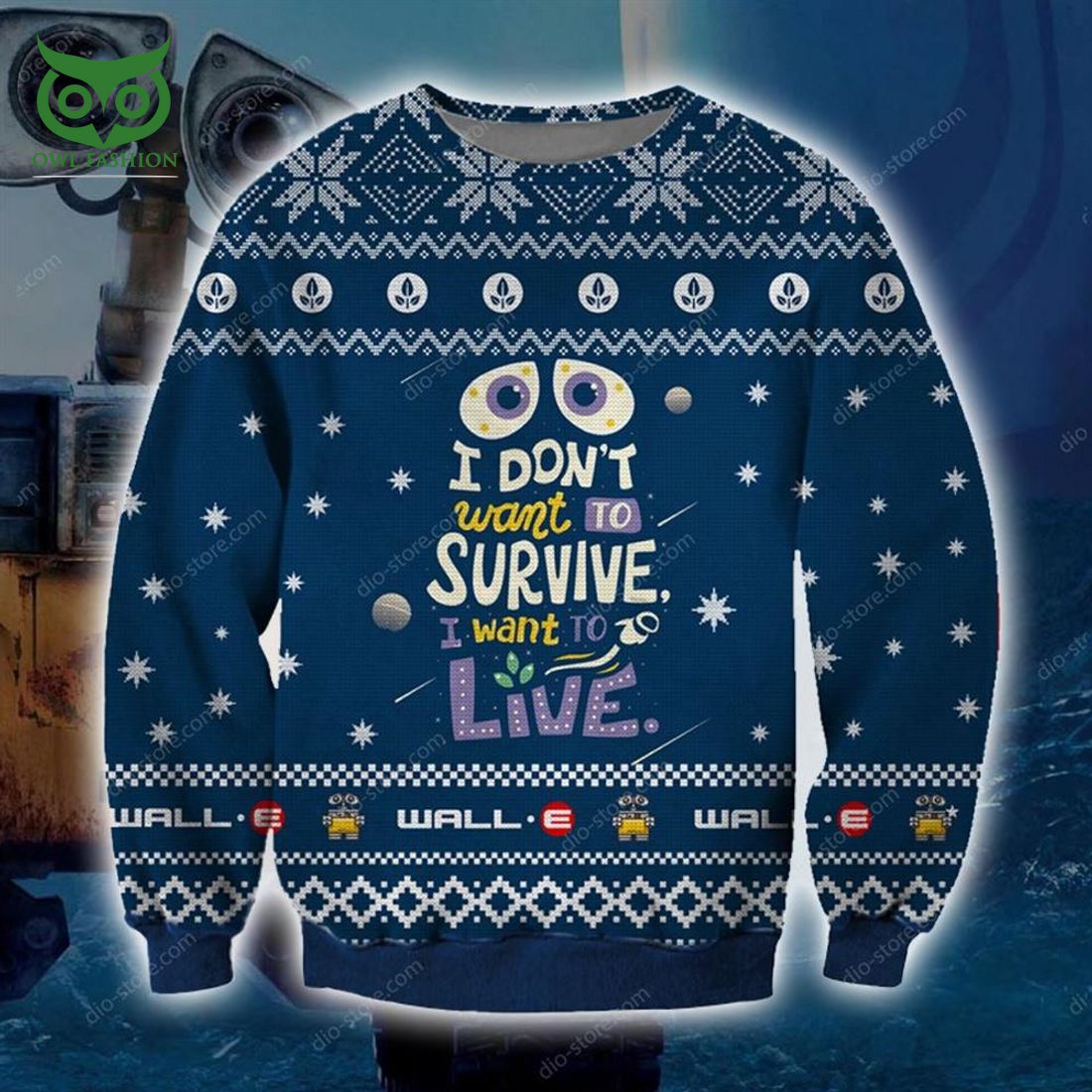Wall-e Knitting Pattern 3d Print Ugly Christmas - Adult & Kids T-Shirts, Sweatshirts & Hoodies apparel design preview 1