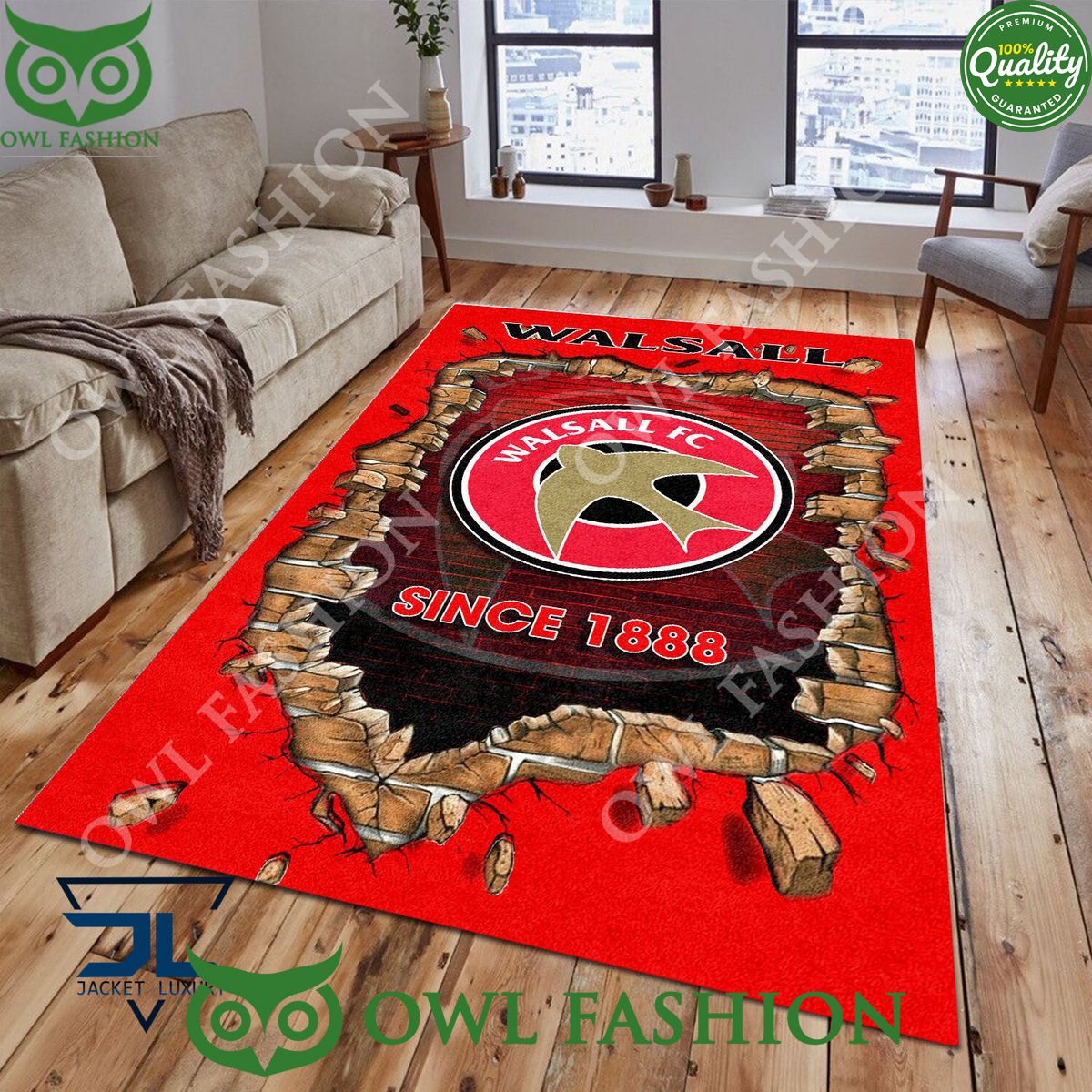 Walsall FC 1864 League Two Living Room Rug Carpet - Adult & Kids T-Shirts, Sweatshirts & Hoodies apparel design preview 1