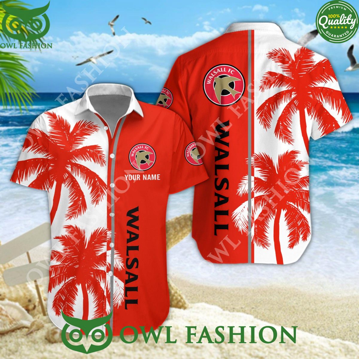 Walsall Personalized Green coconut tree 2024 Hawaiian - Adult & Kids T-Shirts, Sweatshirts & Hoodies apparel design preview 1