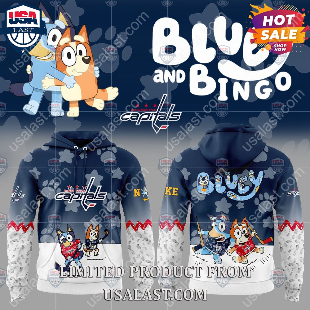 Washington Capitals NHL Bluey and Bingo - Adult & Kids T-Shirts, Sweatshirts & Hoodies apparel design preview 1