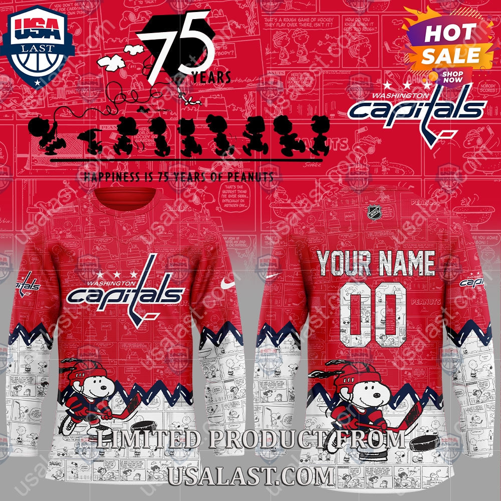 Washington Capitals NHL Happiness Is 75th Anniversary - Adult & Kids T-Shirts, Sweatshirts & Hoodies apparel design preview 1