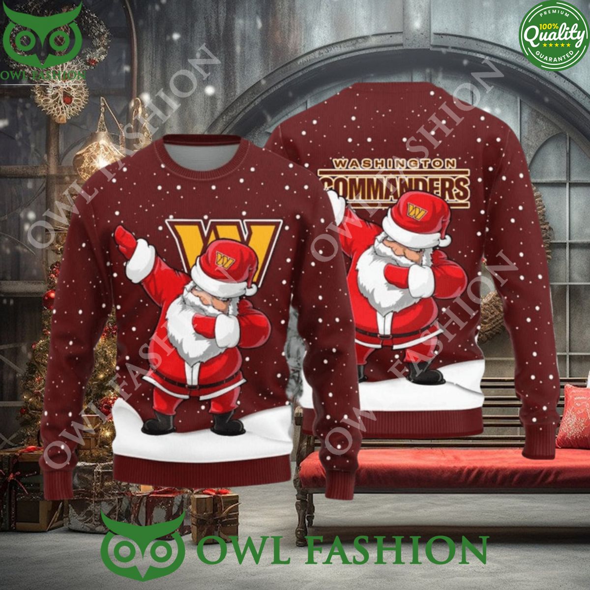 Washington Commanders Dab Santa New Style Sweater - Adult & Kids T-Shirts, Sweatshirts & Hoodies apparel design preview 1