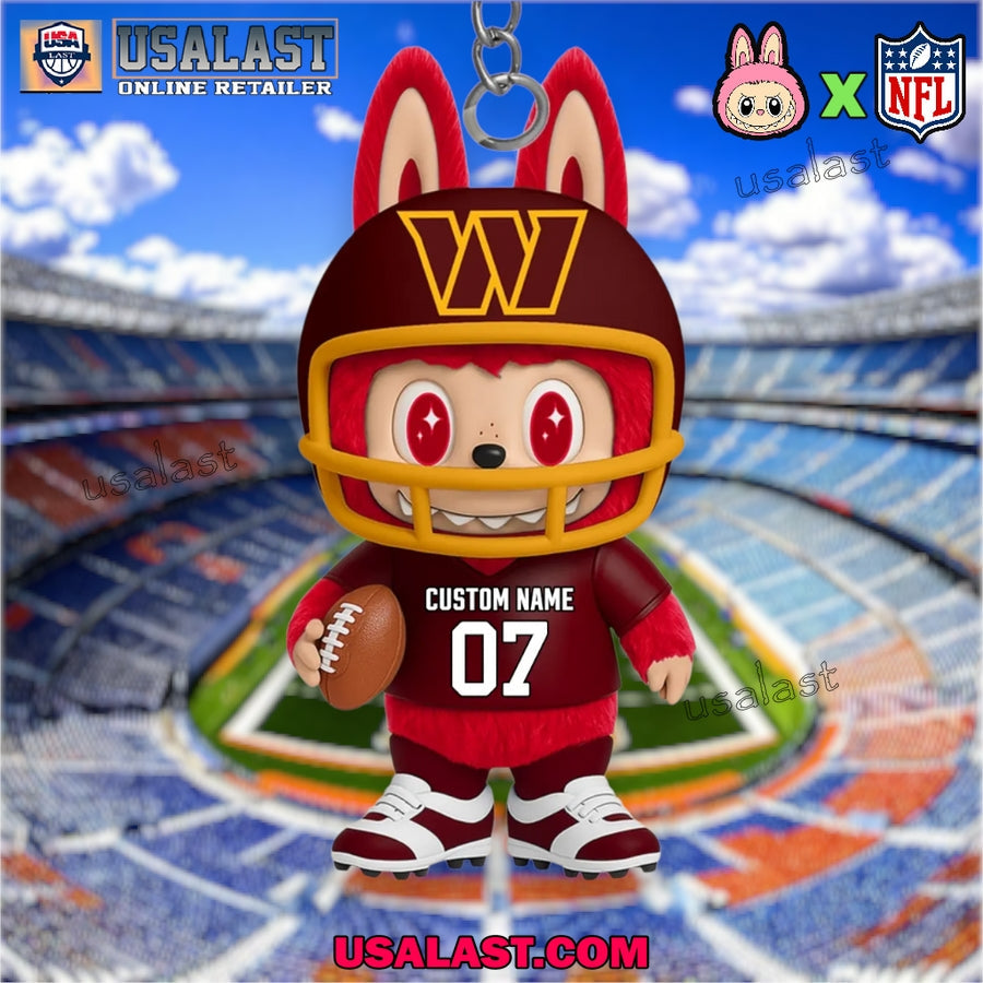 Washington Commanders x Labubu Monster Custom Acrylic - Adult & Kids T-Shirts, Sweatshirts & Hoodies apparel design preview 1