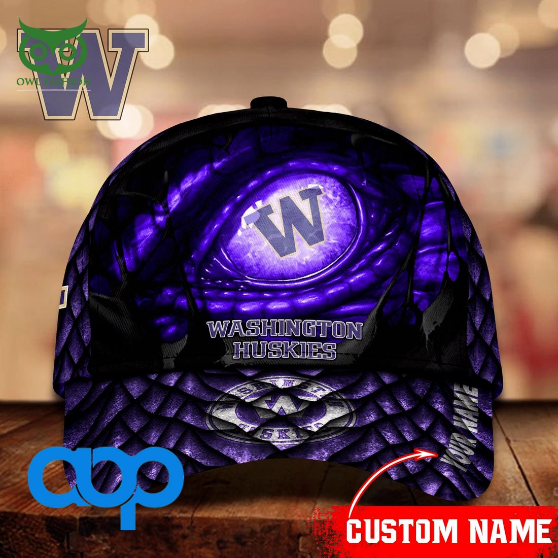 Washington Huskies NCAA1 Classic Cap Personalized - Adult & Kids T-Shirts, Sweatshirts & Hoodies apparel design preview 1