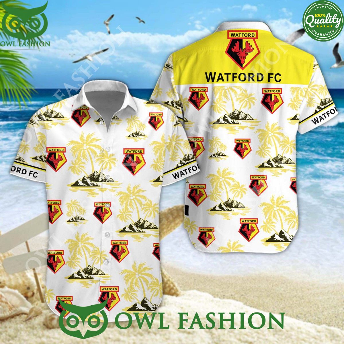 Watford Coconut Island EFL Premium Hawaiian - Adult & Kids T-Shirts, Sweatshirts & Hoodies apparel design preview 1