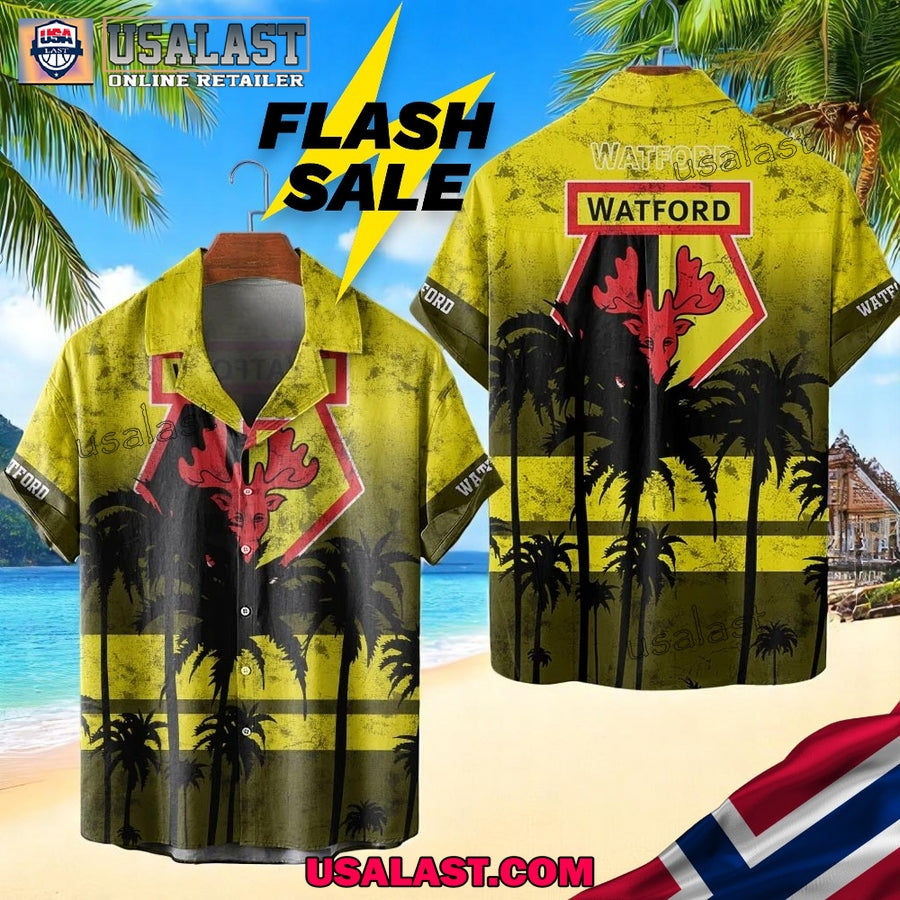 Watford FC Coconut Tree Style Hawaiian - Adult & Kids T-Shirts, Sweatshirts & Hoodies apparel design preview 1