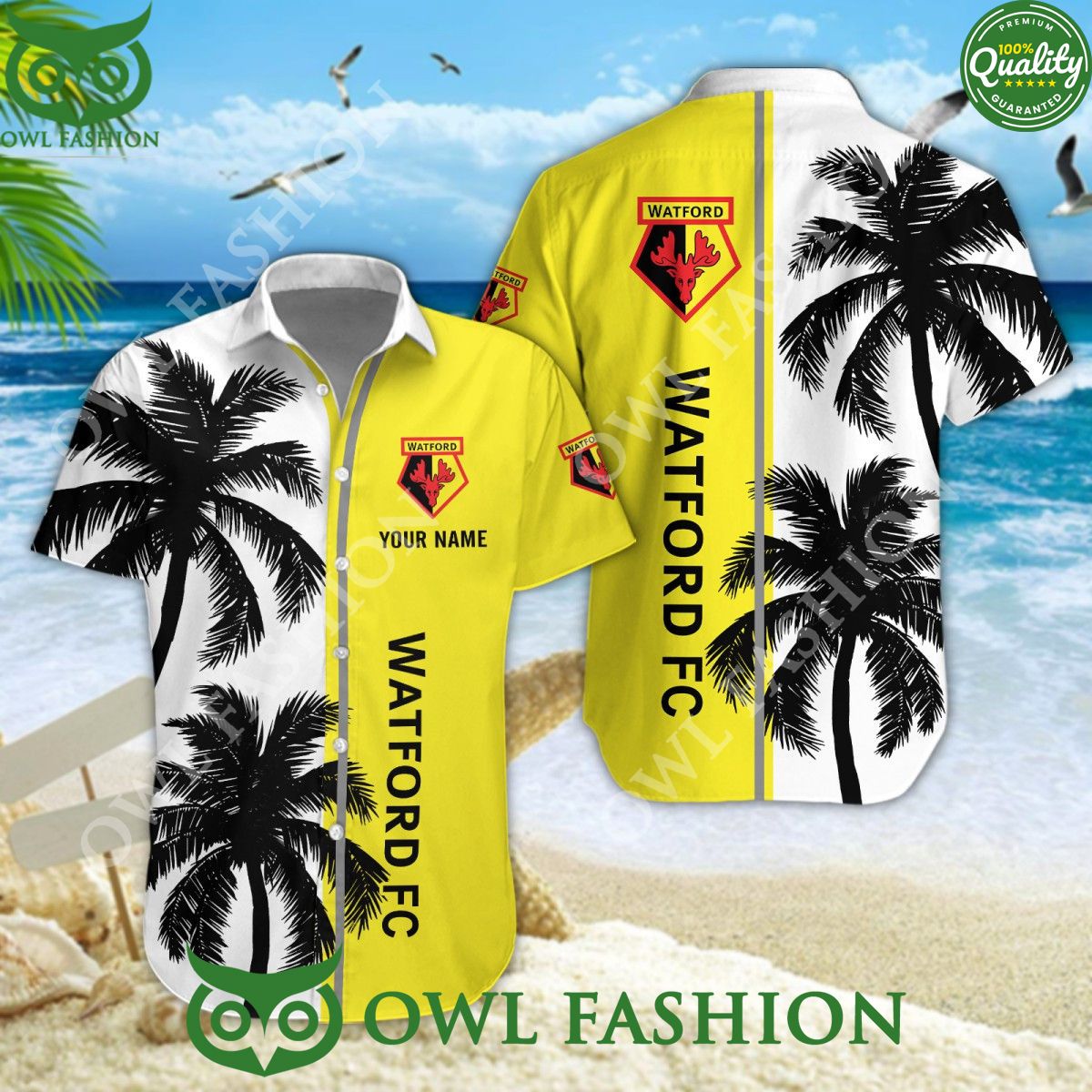 Watford League One Personalized Limited Coconut Tree - Adult & Kids T-Shirts, Sweatshirts & Hoodies apparel design preview 1