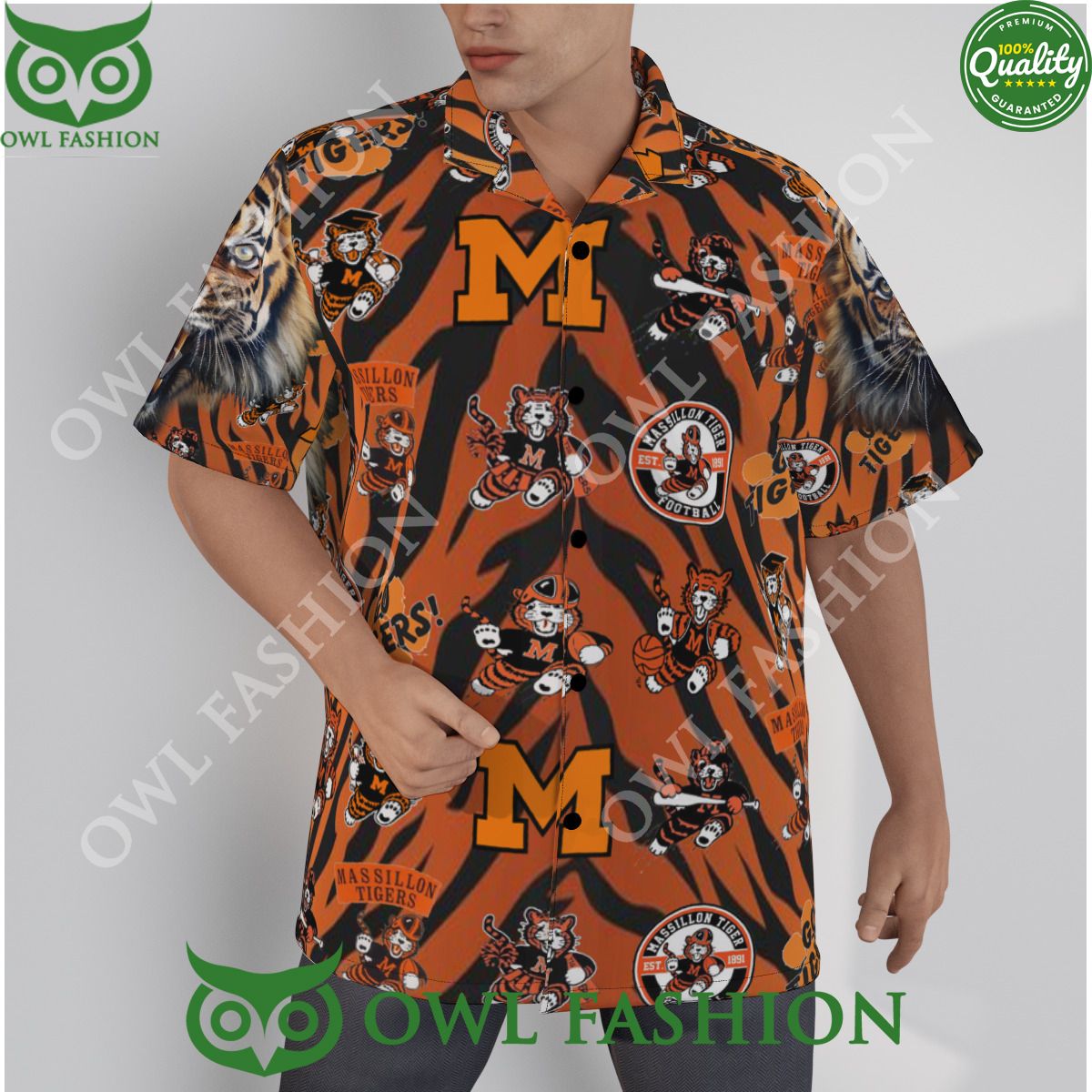 Massillon Tigers Football Ohio League hawaiian - Adult & Kids T-Shirts, Sweatshirts & Hoodies apparel design preview 1