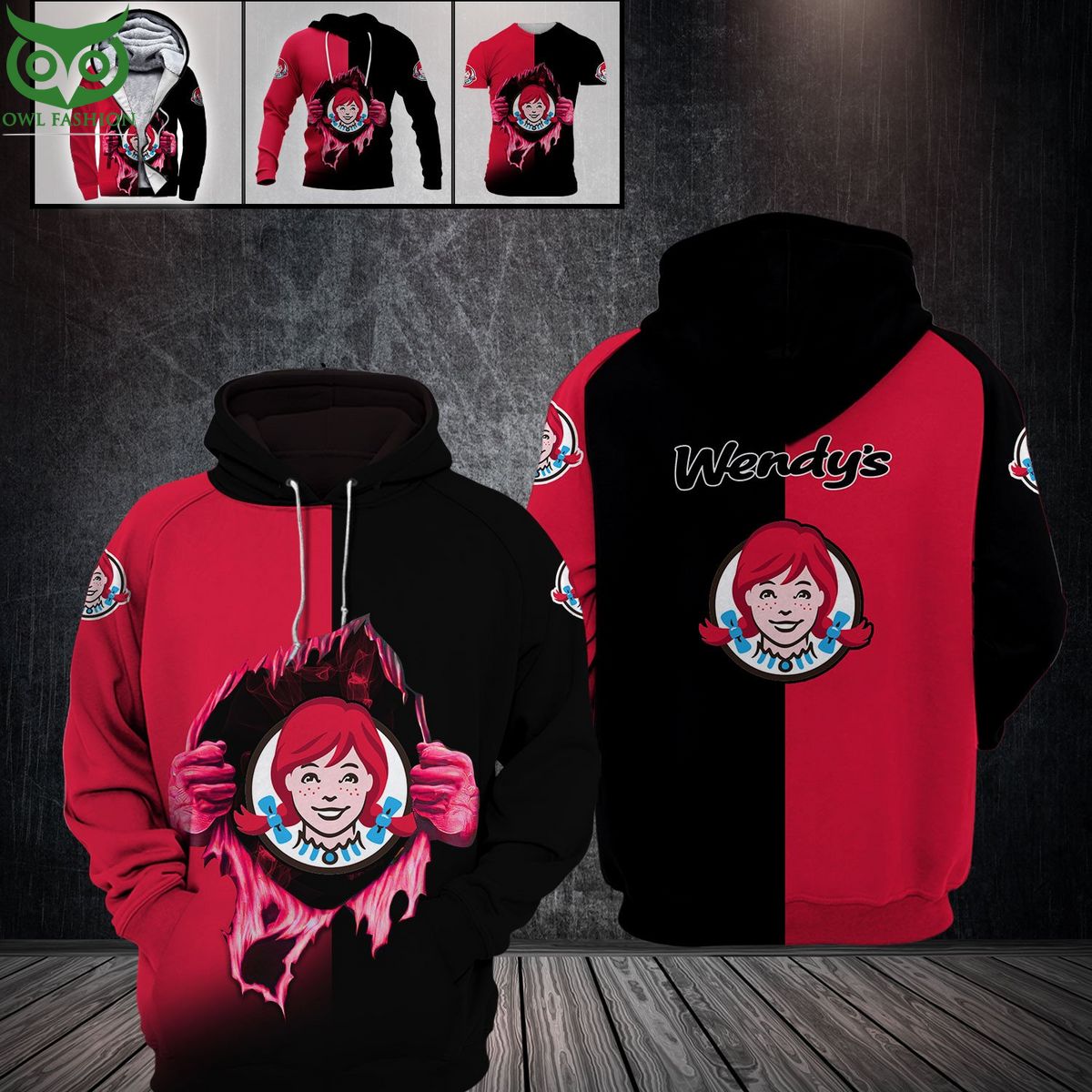 Wendy'S Fast Food Halloween Death 3D - Adult & Kids T-Shirts, Sweatshirts & Hoodies apparel design preview 1