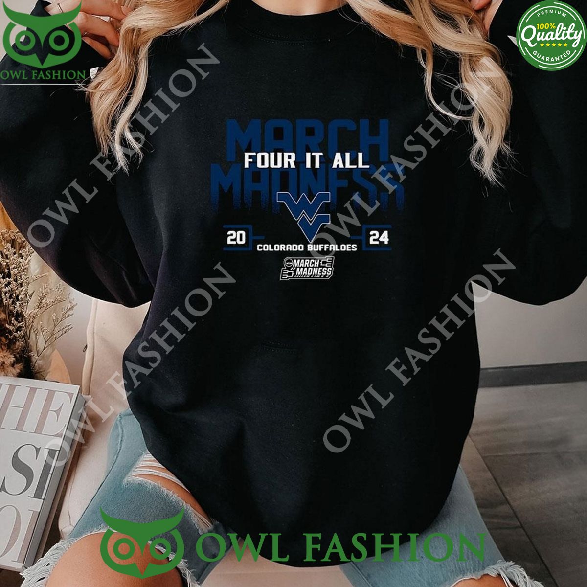 West Virginia Mountaineer March Madness Four It 2024 - Adult & Kids T-Shirts, Sweatshirts & Hoodies apparel design preview 1