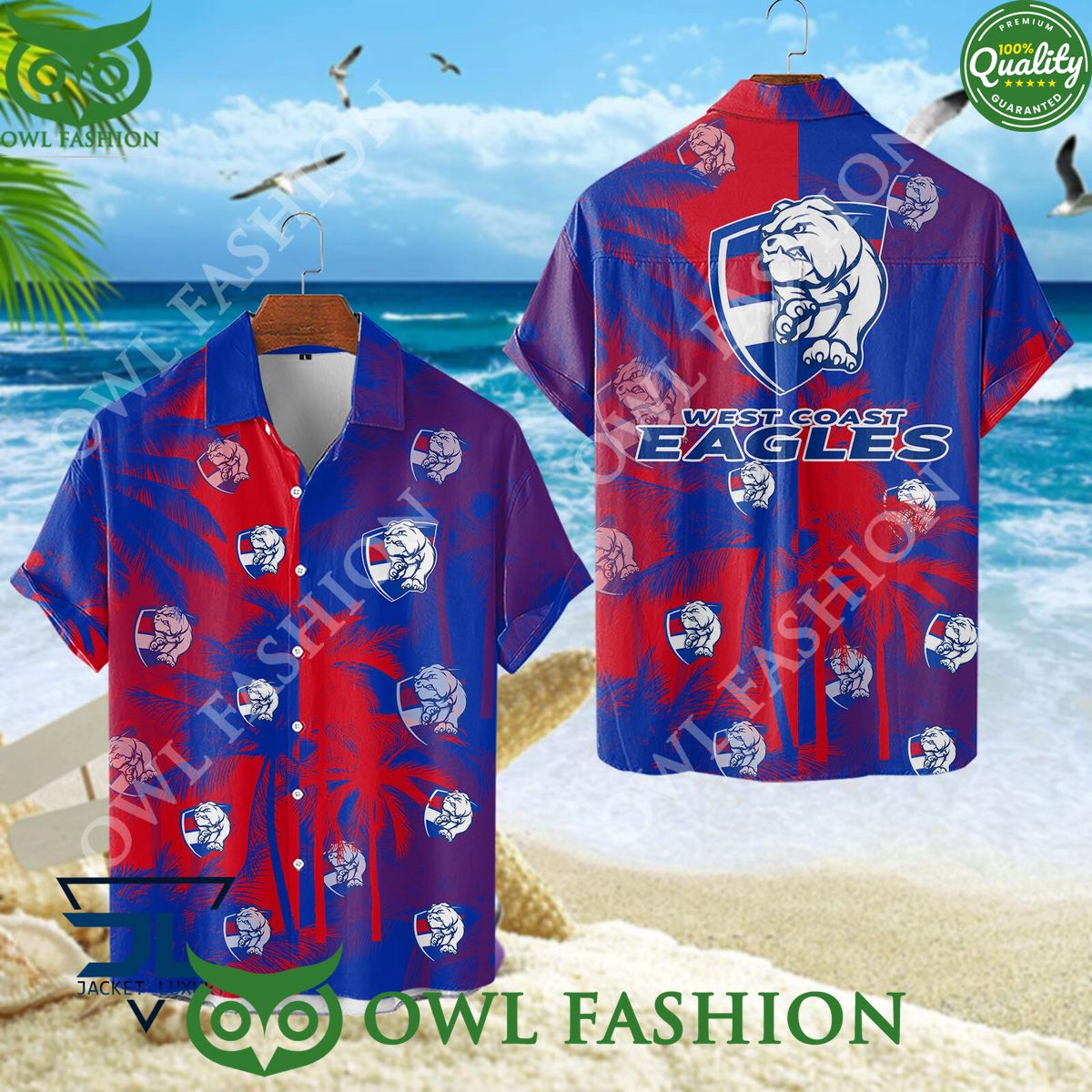 Western Bulldogs AFL Australian Hawaiian and short - Adult & Kids T-Shirts, Sweatshirts & Hoodies apparel design preview 1