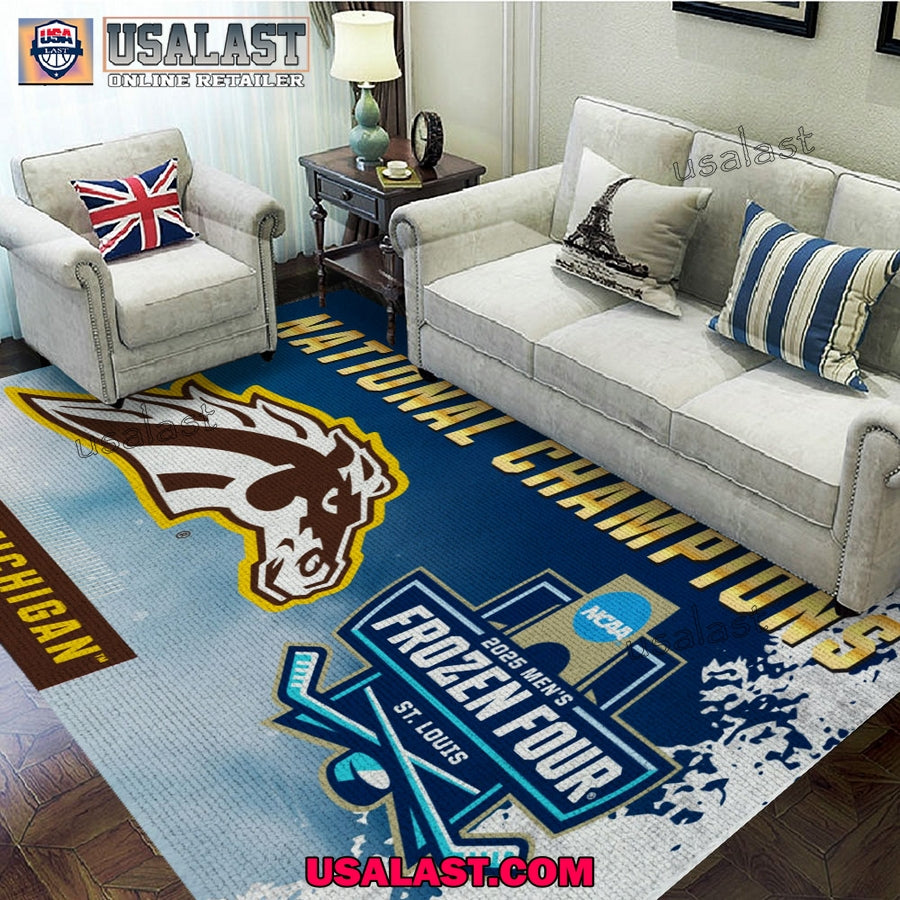 Western Michigan Broncos Ice Hockey Rectangular Rug - Adult & Kids T-Shirts, Sweatshirts & Hoodies apparel design preview 1