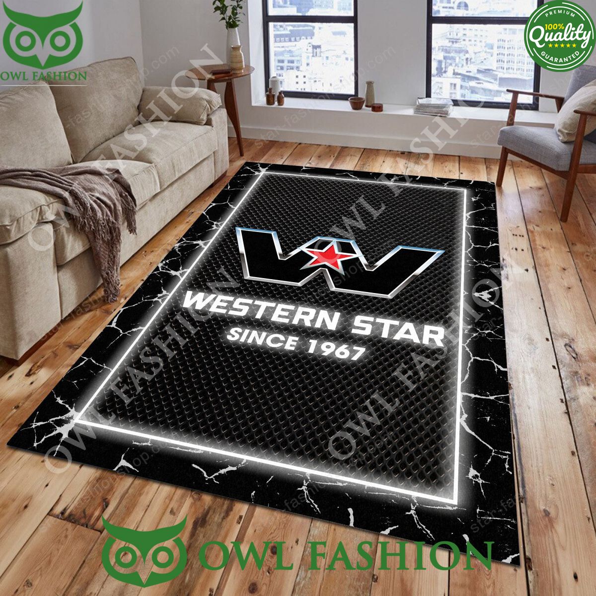 Western Star American Oregon truck Rug Carpet Decor - Adult & Kids T-Shirts, Sweatshirts & Hoodies apparel design preview 1