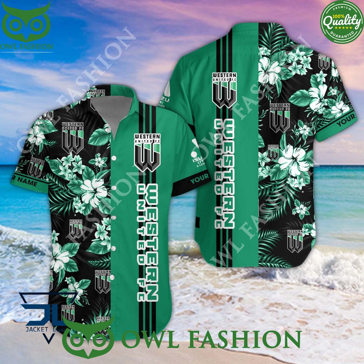 Western United FC A League Football Hawaiian and - Adult & Kids T-Shirts, Sweatshirts & Hoodies apparel design preview 1