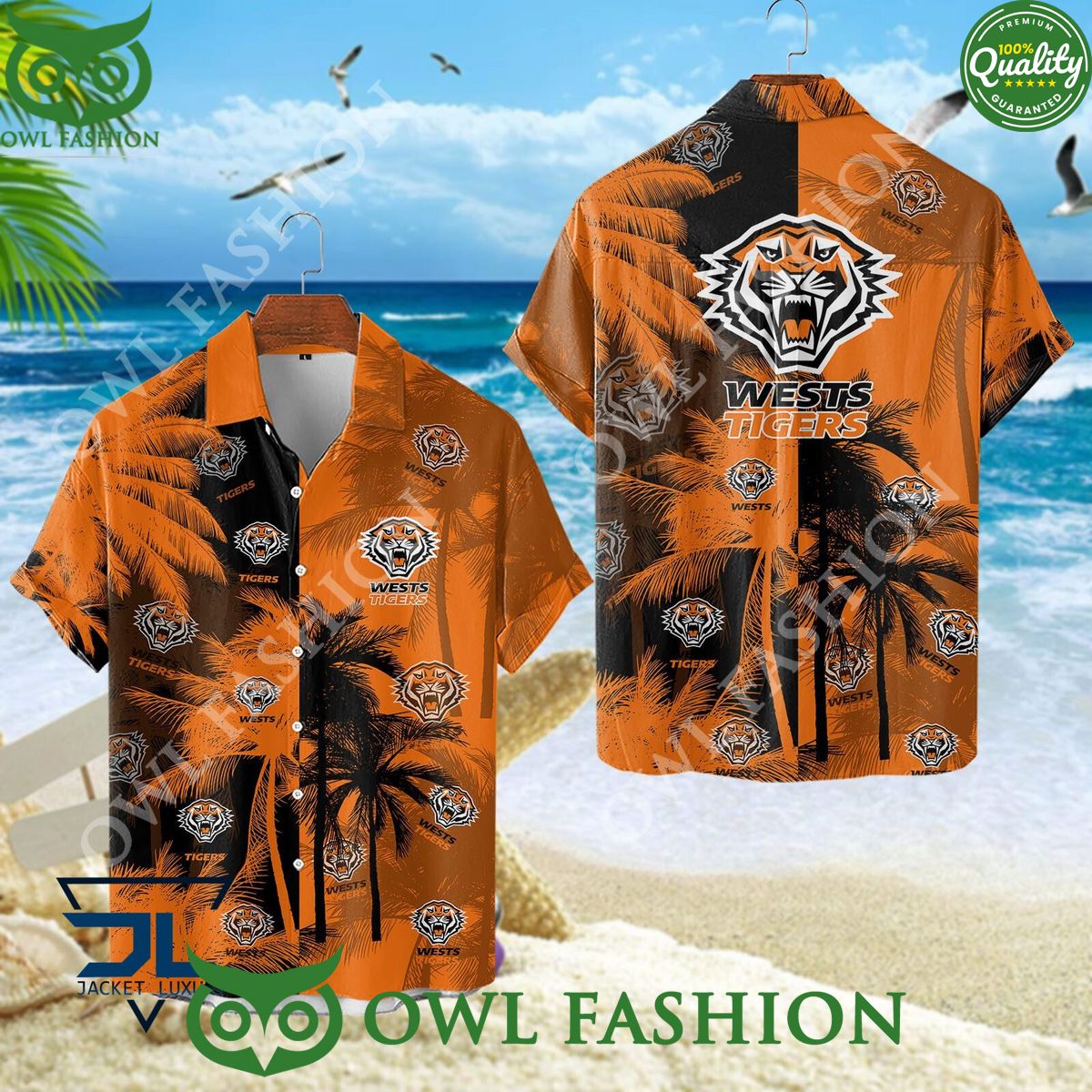 Wests Tigers NRL Australasia Football Rugby Hawaiian - Adult & Kids T-Shirts, Sweatshirts & Hoodies apparel design preview 1